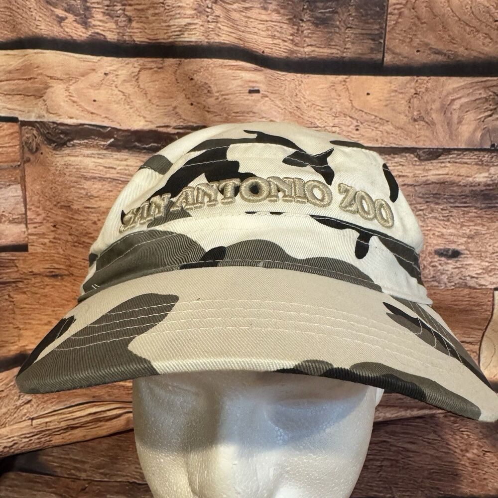 San Antonio Zoo Hat Cap Adult Adjustable Camo Camouflage Cotton Cadet Military